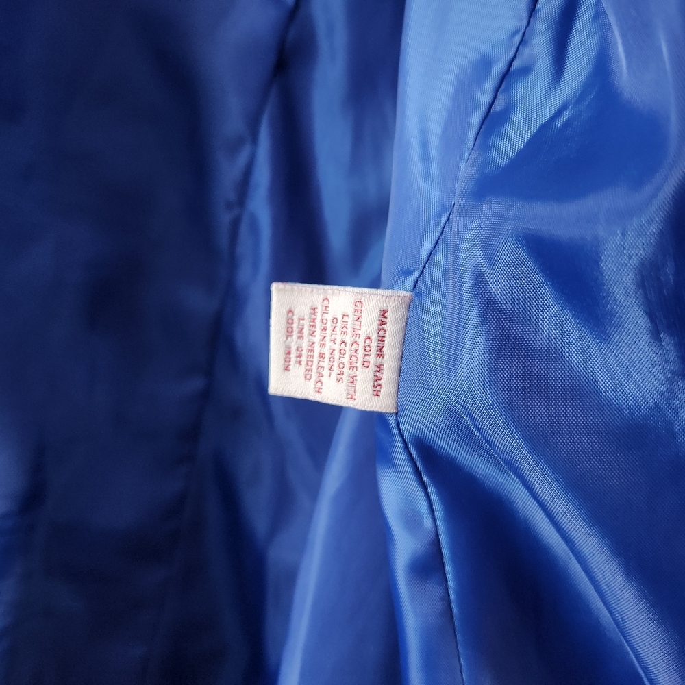 JM Collection Shiny Blue Faux Snake Skin 90s Jacket sz 16 - Picture 5 of 7